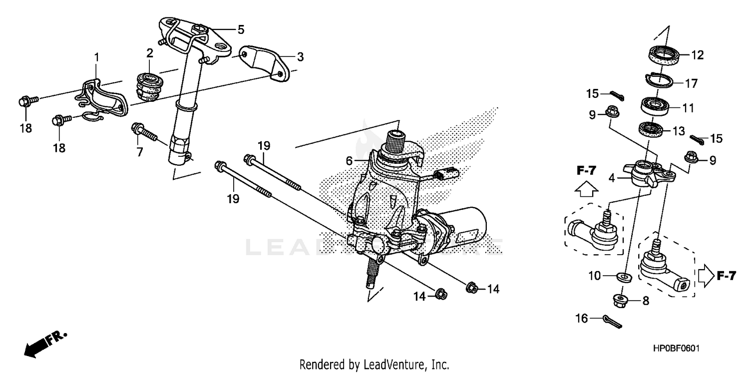 STEERING SHAFT (POWER STEERING) (TRX500FPM/FPE)