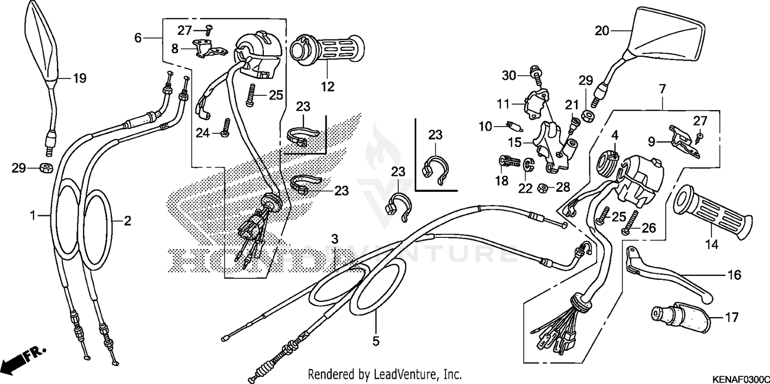 HANDLE LEVER + SWITCH + CABLE