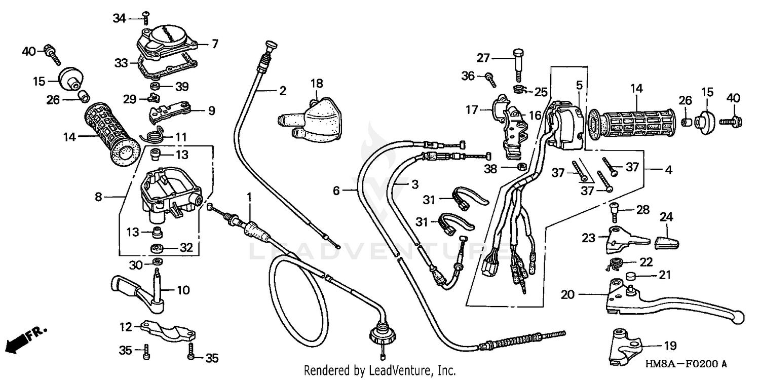 HANDLE LEVERS + SWITCHES + CABLES ('02-'04)