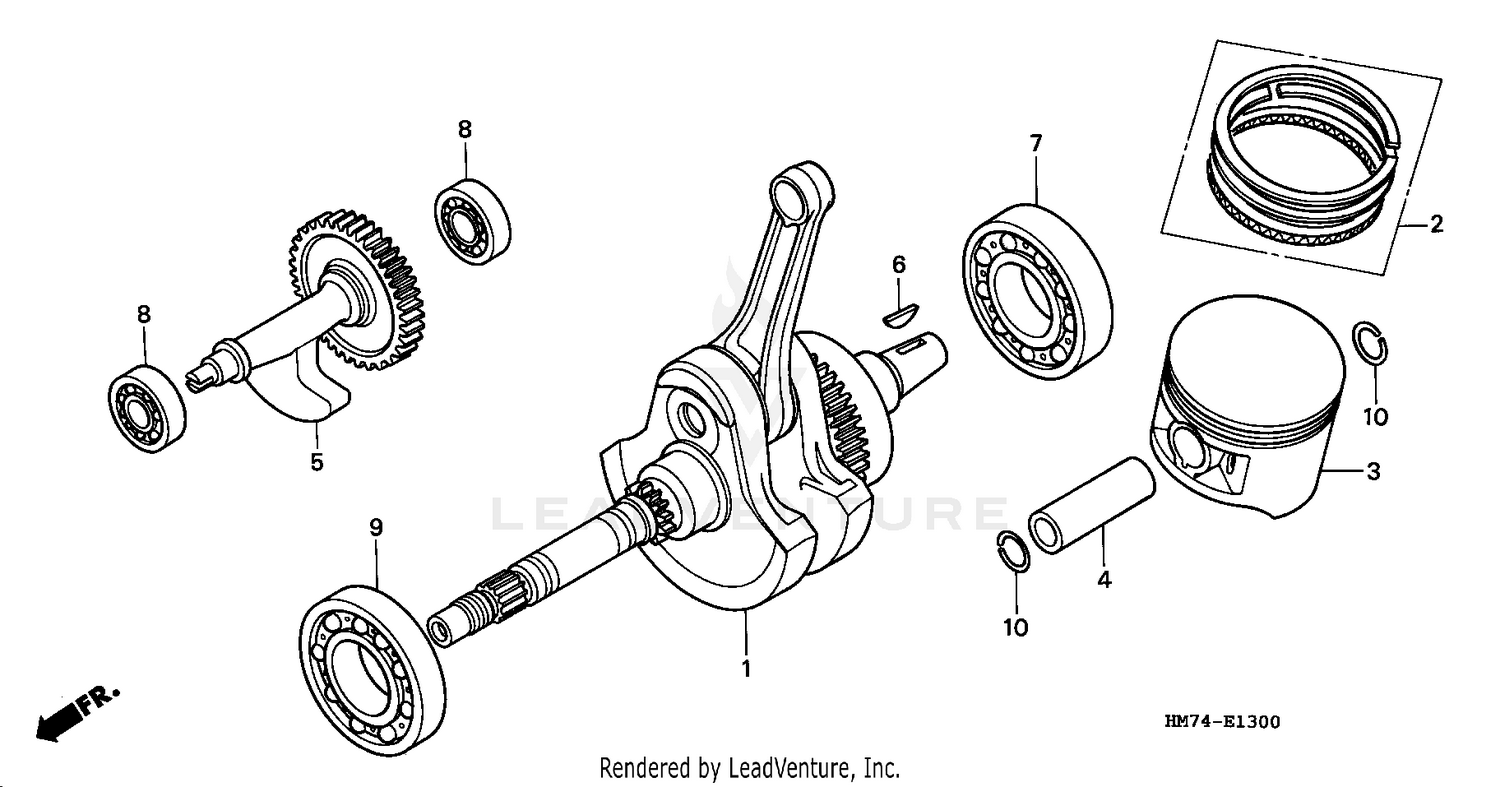 PISTON + RINGS + CRANKSHAFT +
