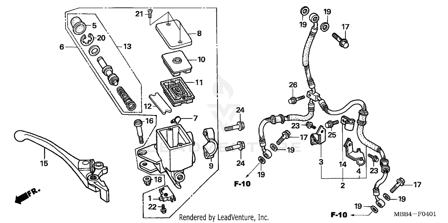 FRONT BRAKE MASTER       CYLINDER