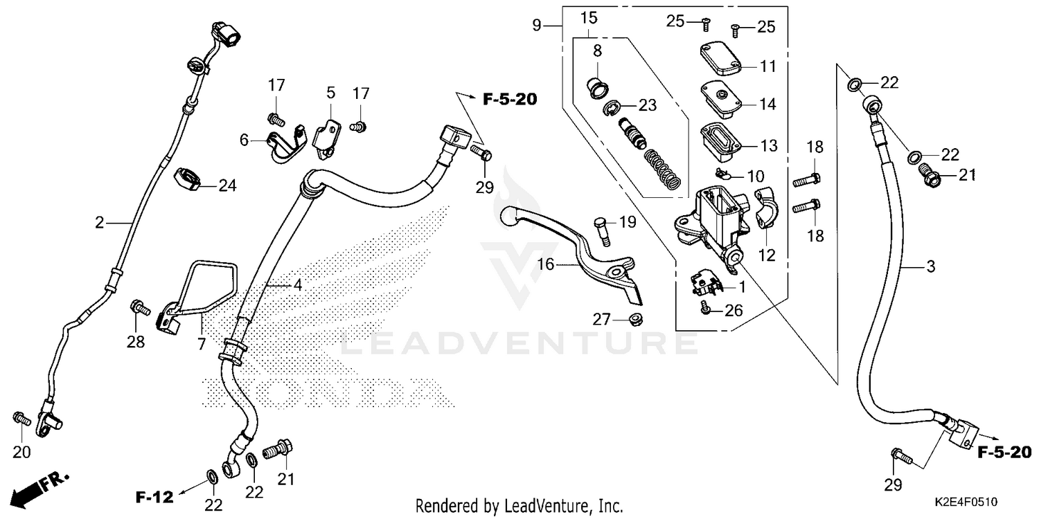 FRONT BRAKE MASTER       CYLINDER