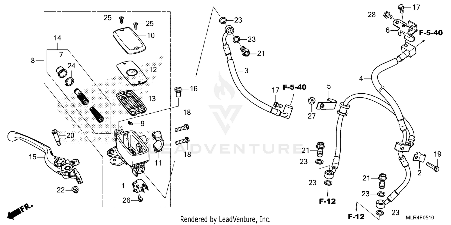 FRONT BRAKE MASTER       CYLINDER