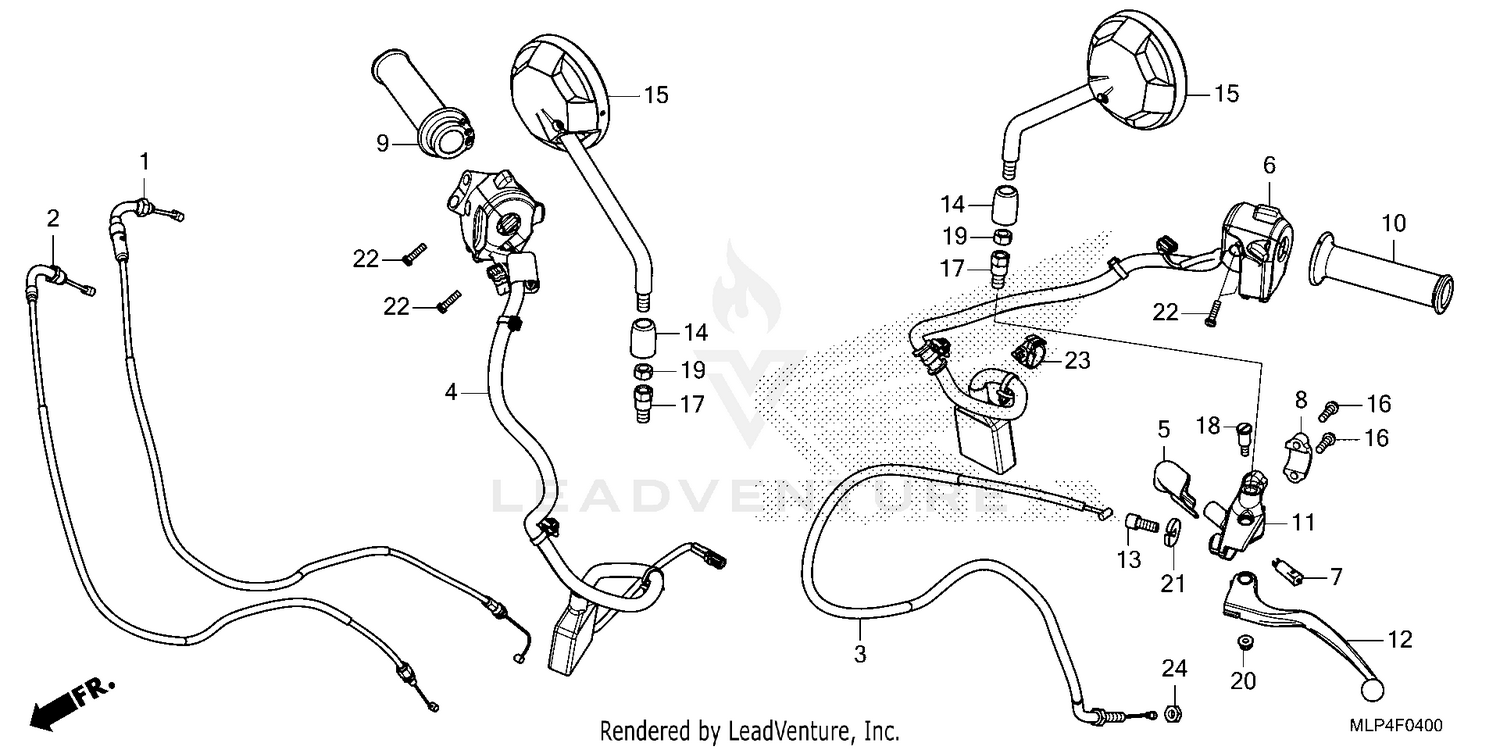 HANDLE LEVER@SWITCH@CABLE@MIRROR