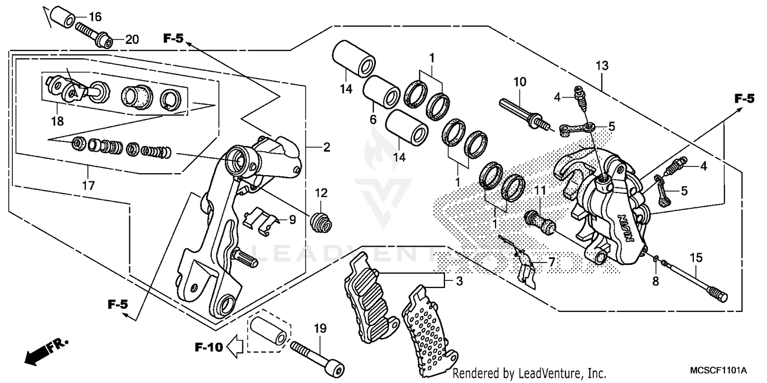 LEFT FRONT BRAKE CALIPER