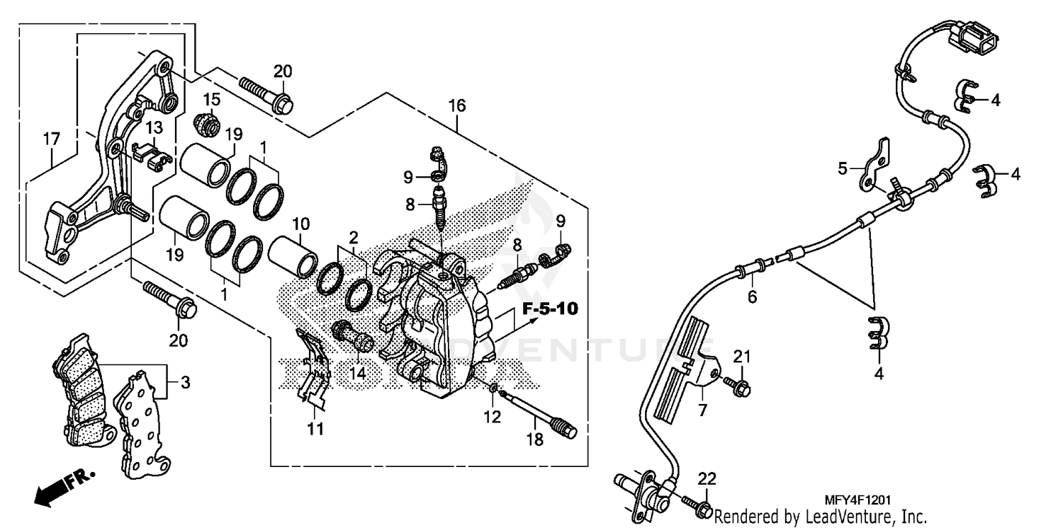 FRONT BRAKE CALIPER (ABS)