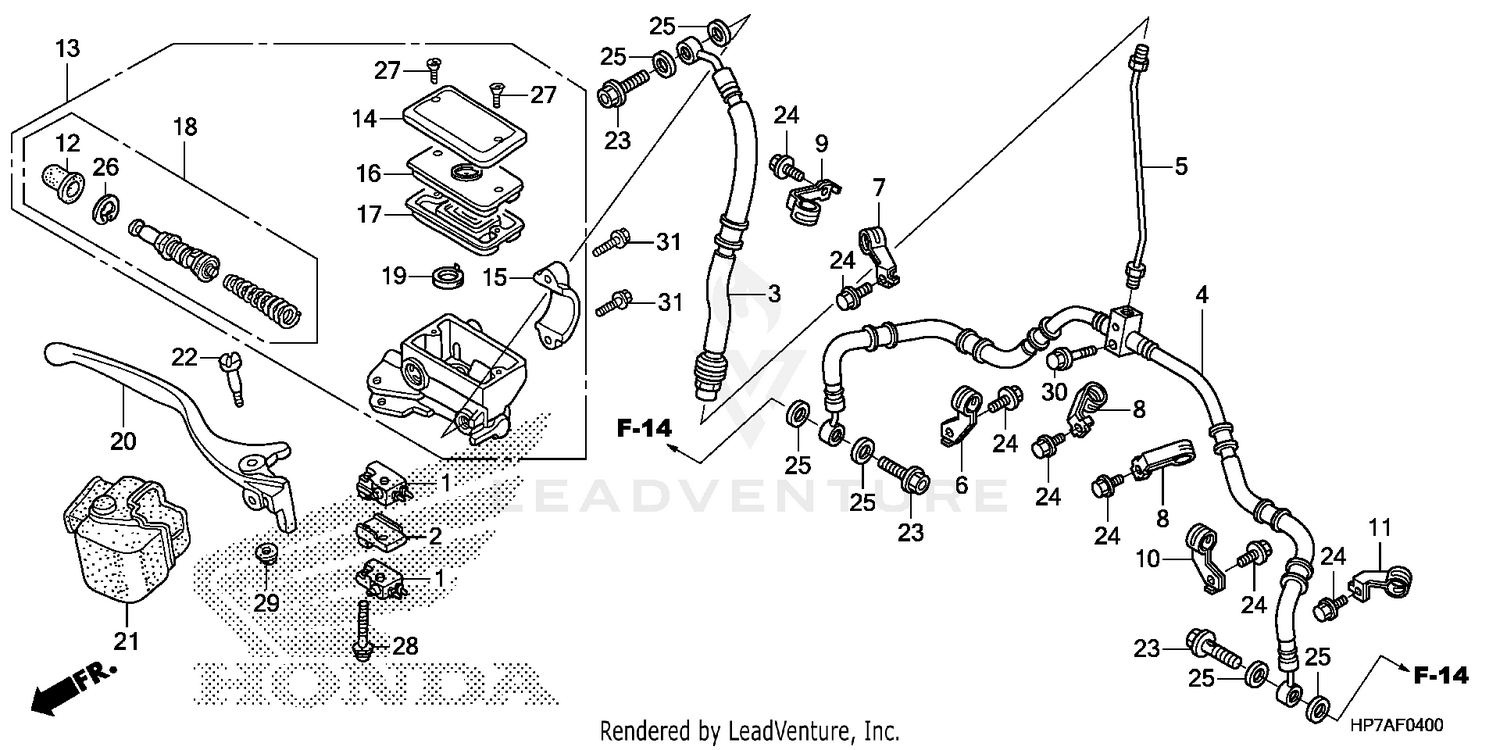 FRONT BRAKE MASTER       CYLINDER