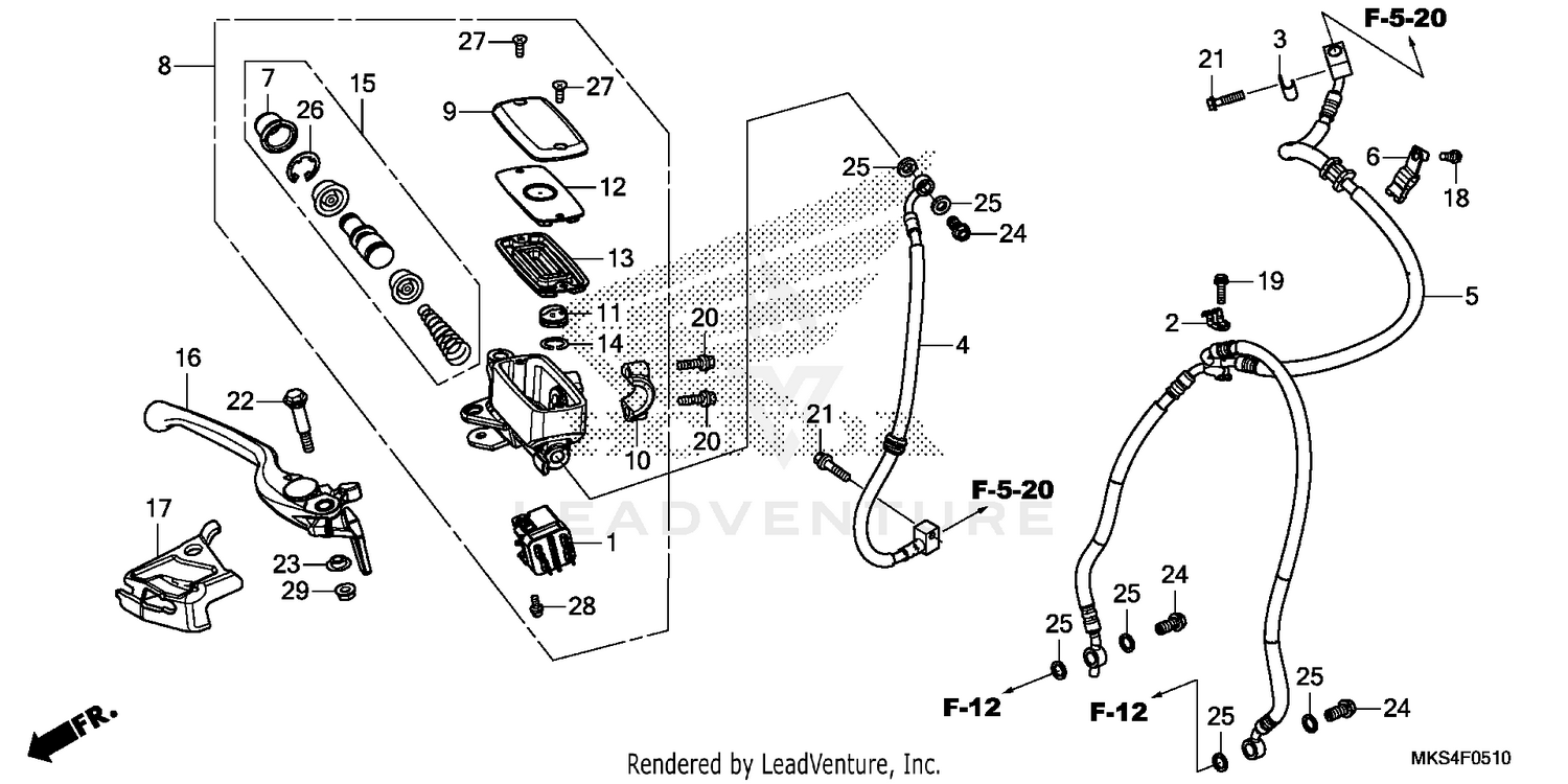 FRONT BRAKE MASTER       CYLINDER