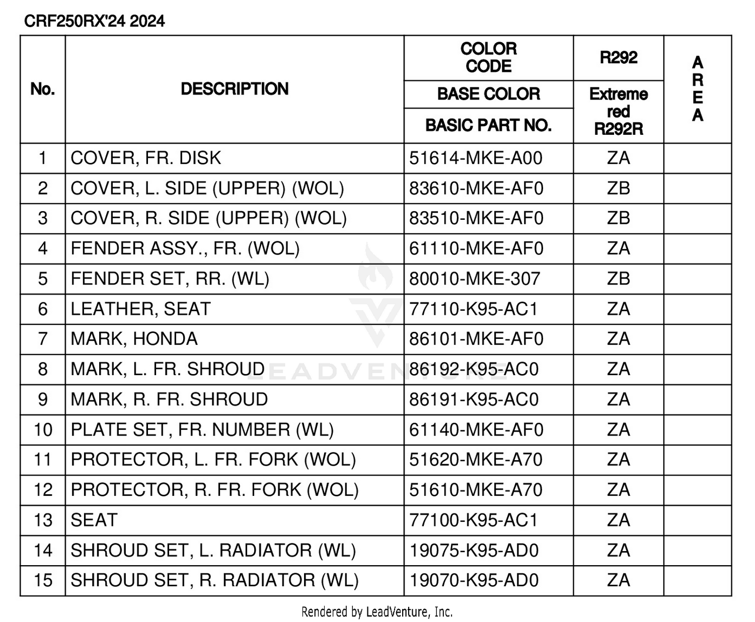 COLOR TABLE