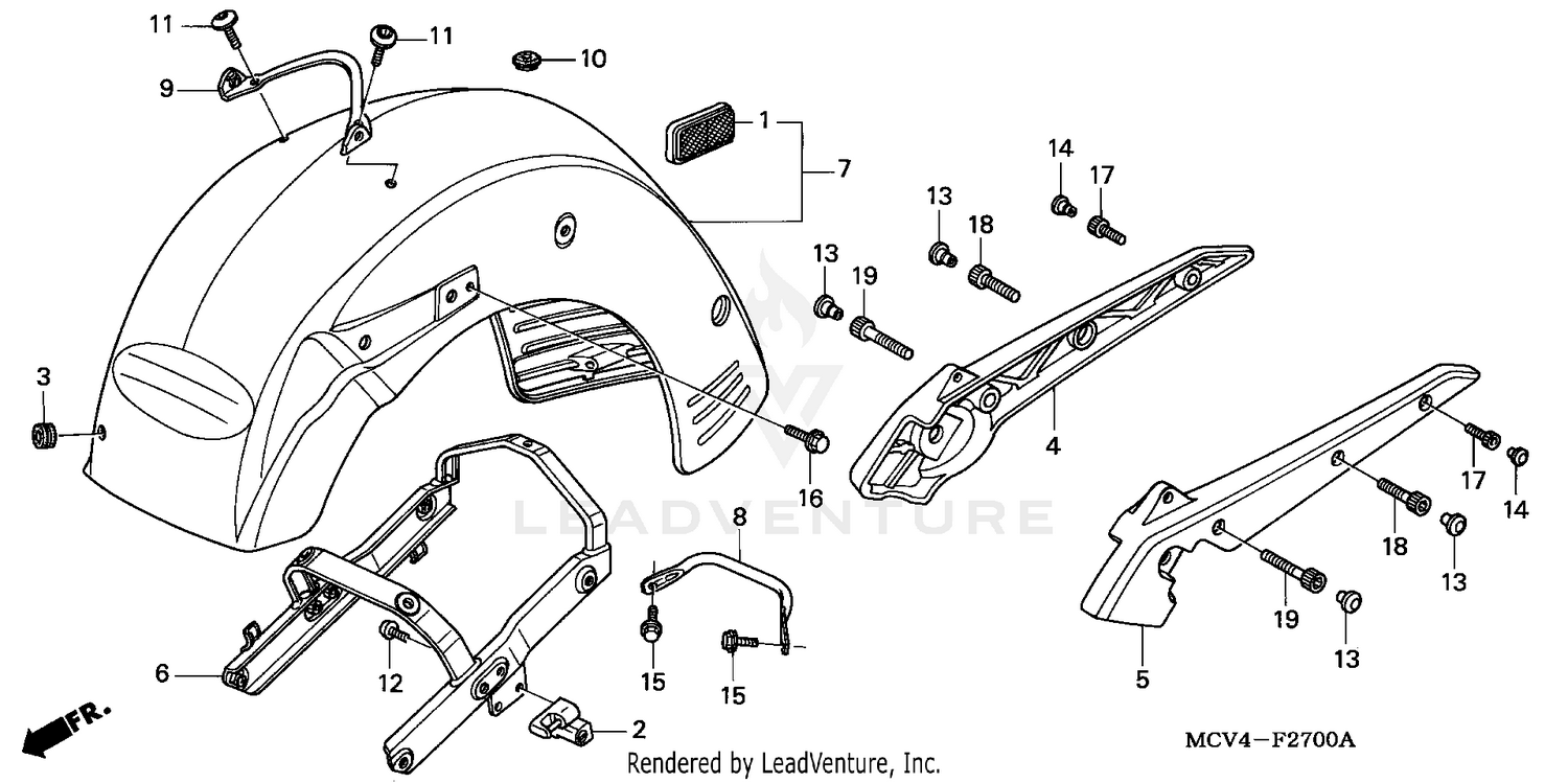 REAR FENDER + GRAB RAIL