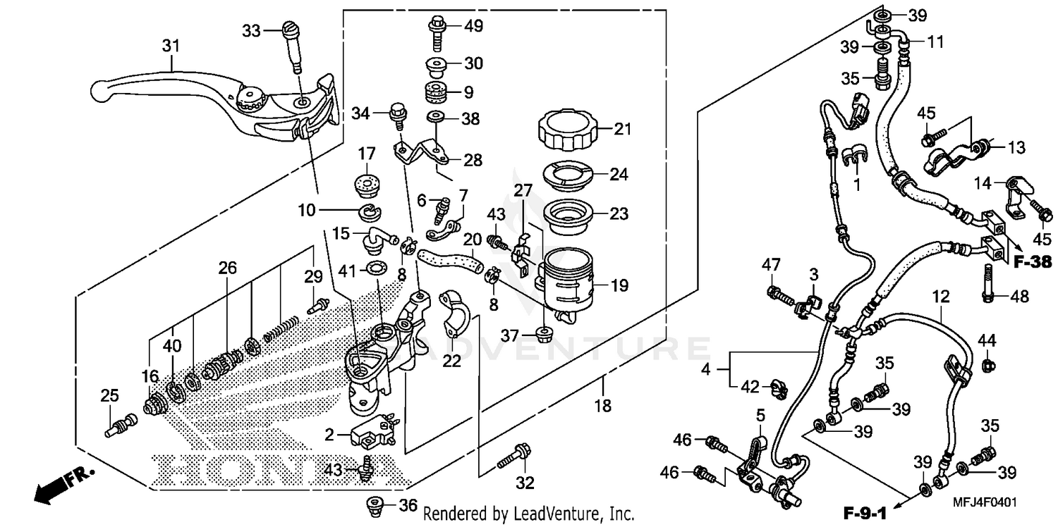FRONT BRAKE MASTER CYLINDER (CBR600RA)