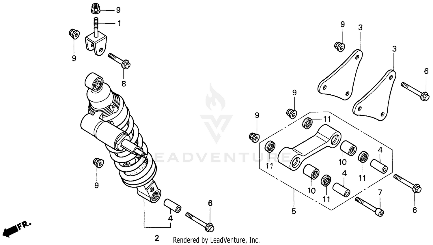 REAR SHOCK ABSORBER 94-97