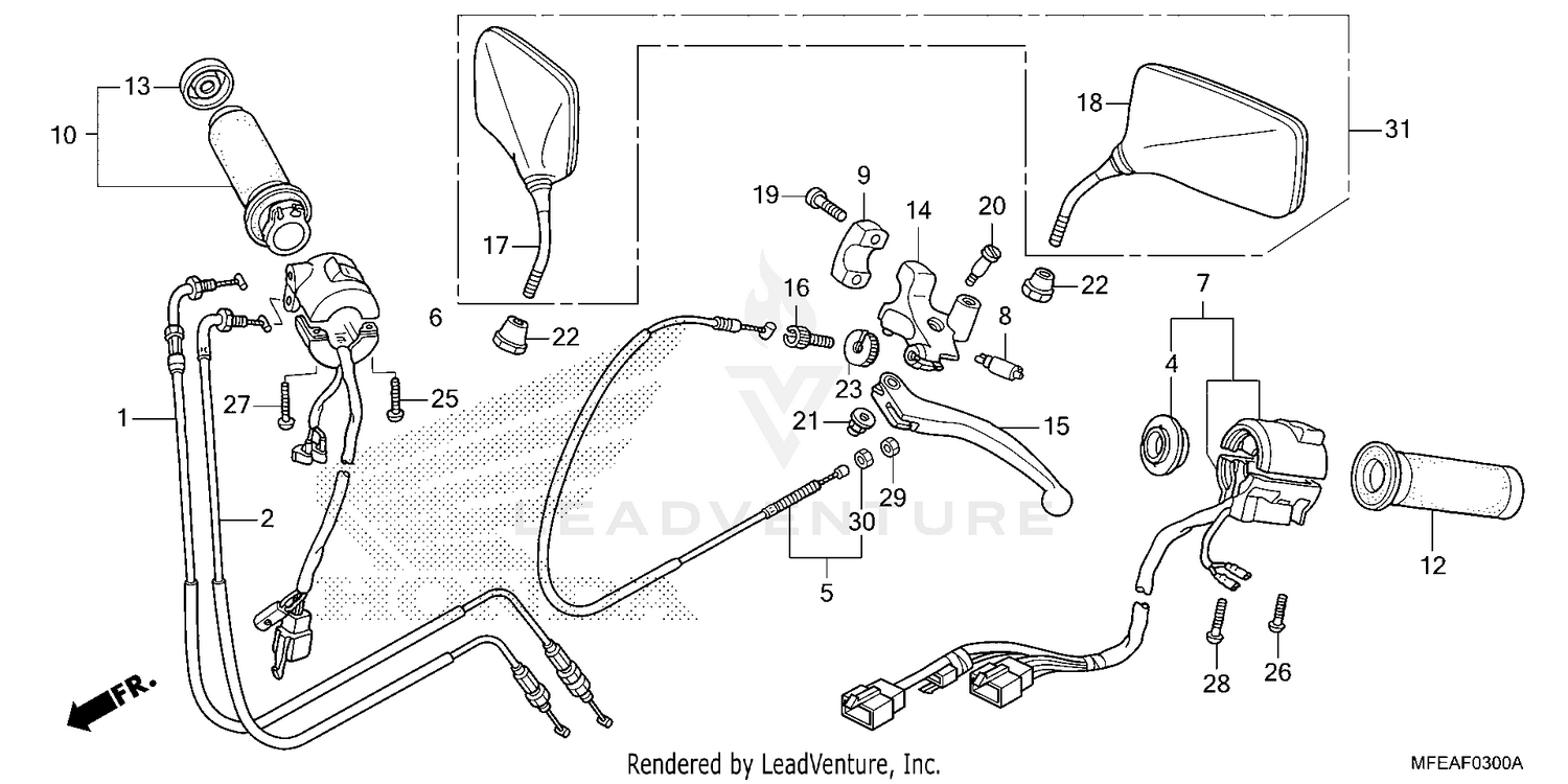 HANDLE LEVER@SWITCH@CABLE
