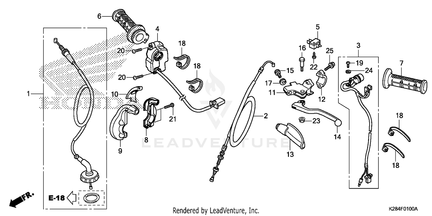 HANDLE LEVER + SWITCH + CABLE