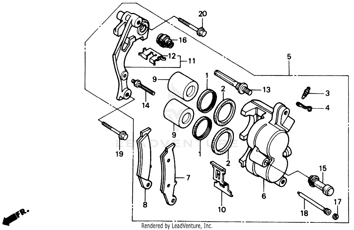 FR. BRAKE CALIPER 87-89