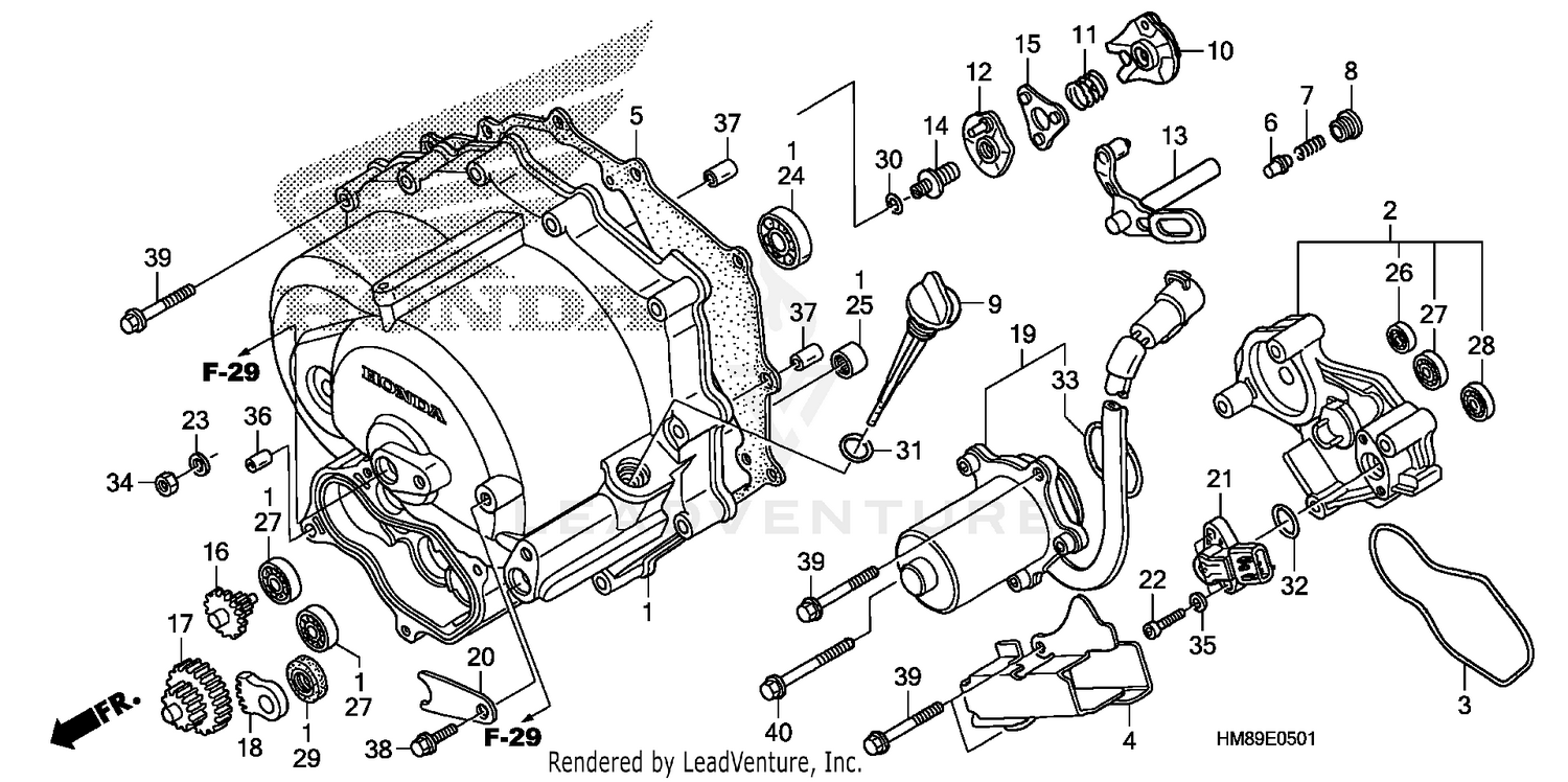 FRONT CRANKCASE COVER (TRX250TE)