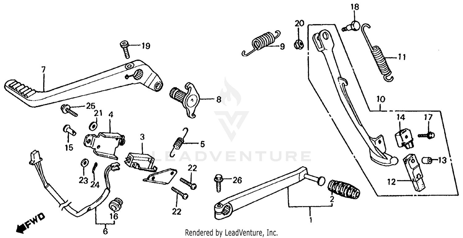 GEARSHIFT PEDAL + BRAKE PEDAL + SIDE STAND