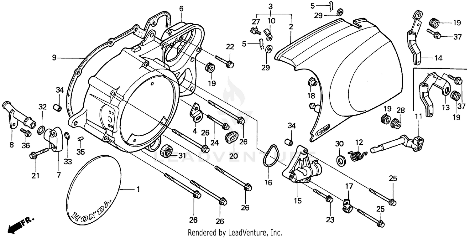 VT1100C2LEFT CRANKCASE COVER 95-97