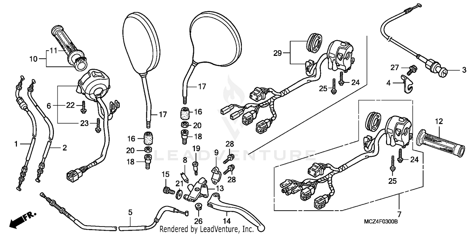 HANDLE LEVER + SWITCH + CABLE