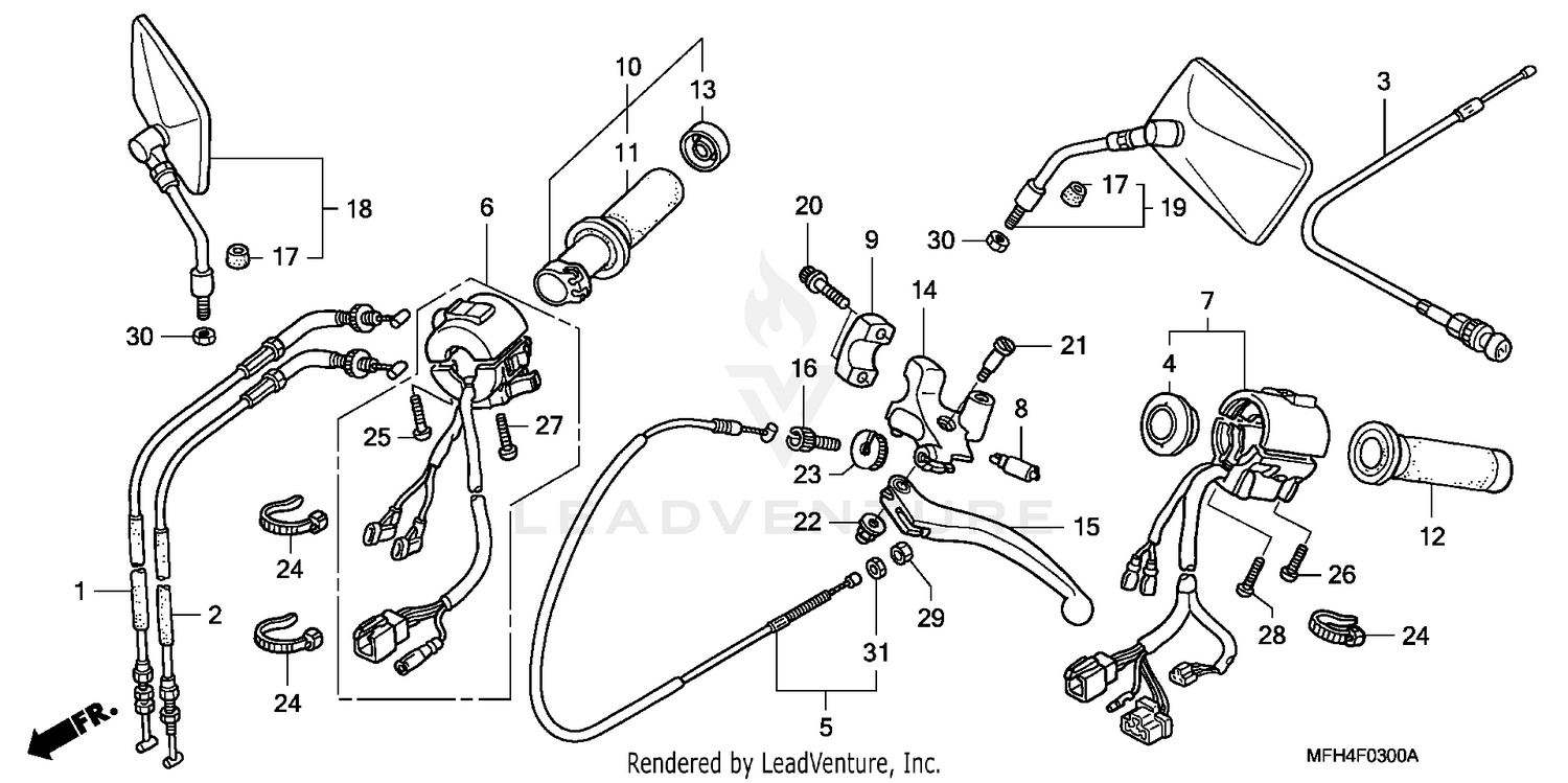 HANDLE LEVER + SWITCH + CABLE