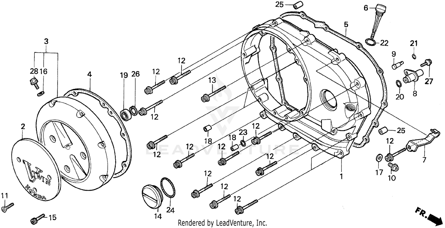 VT1100C RIGHT CRANKCASE COVER