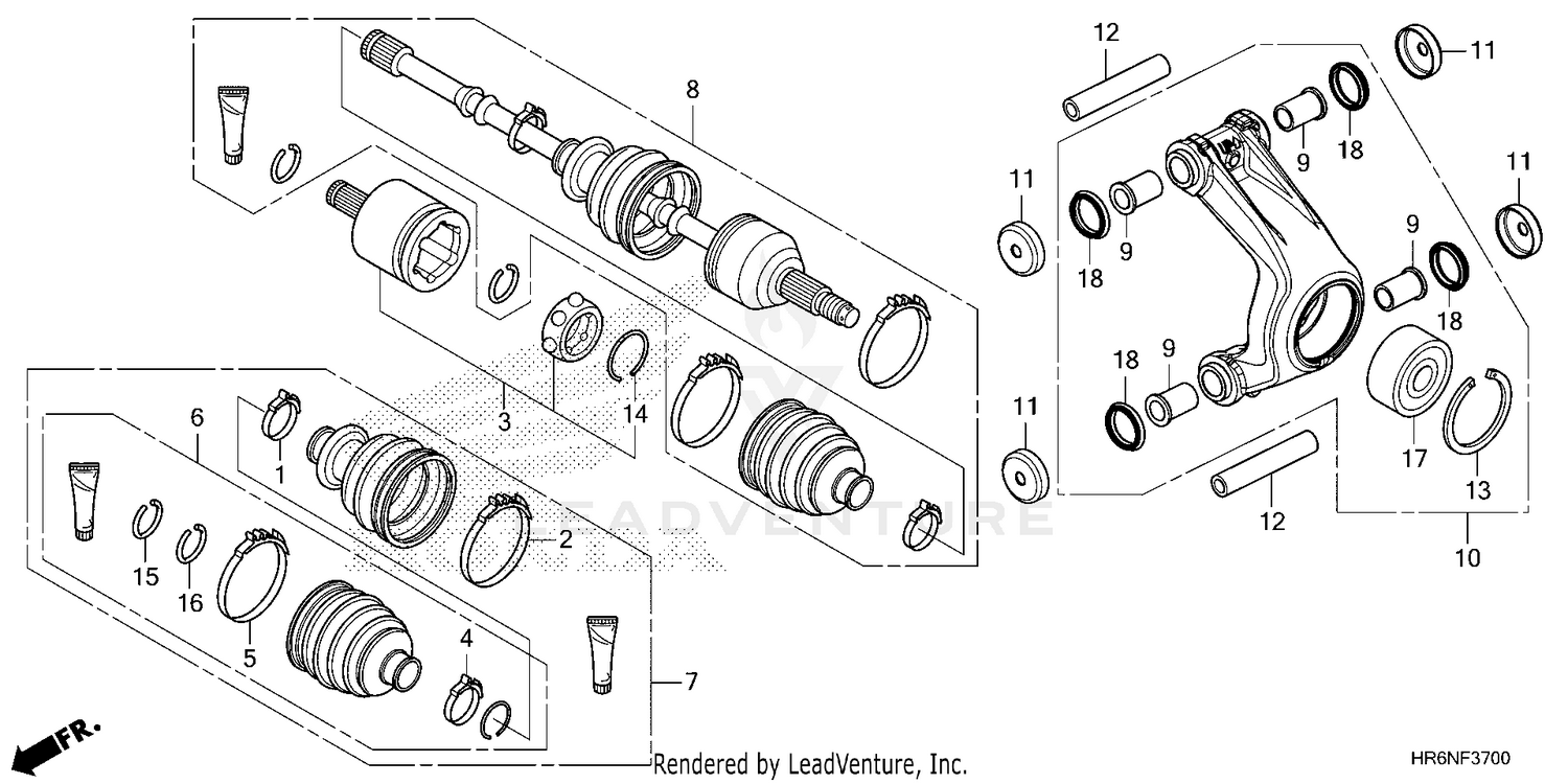 REAR KNUCKLE@REAR DRIVE  SHAFT