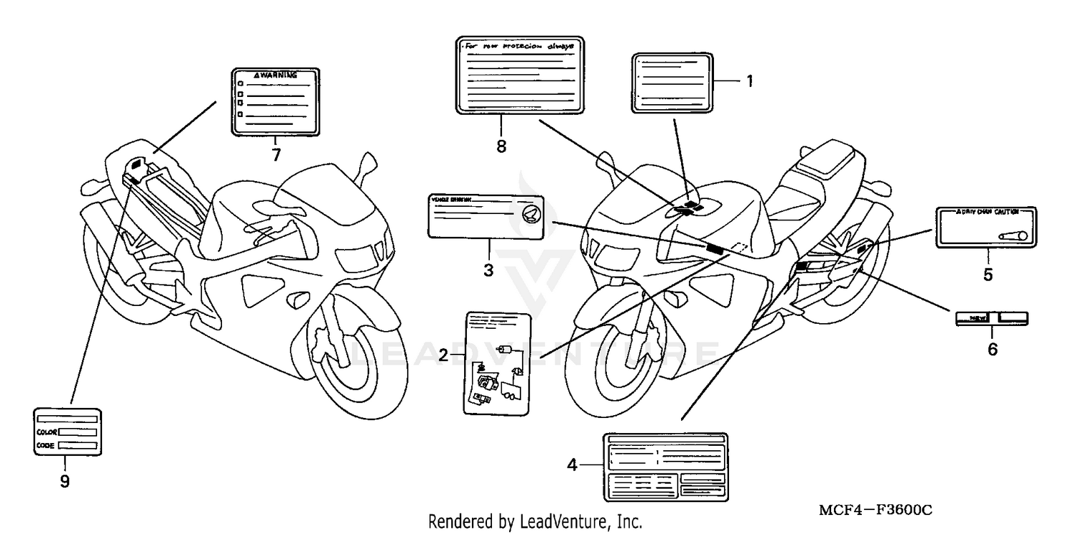 CAUTION LABELS ('00-'01)