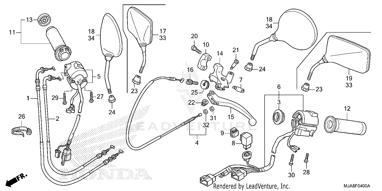 HANDLE LEVER@SWITCH@CABLE