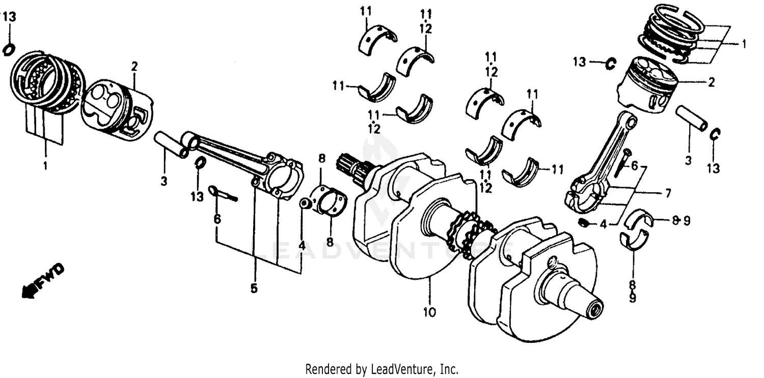 CRANKSHAFT + PISTON