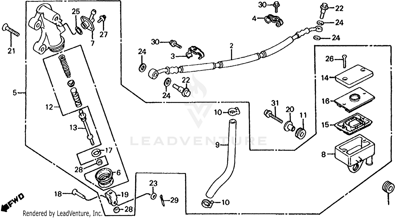 REAR BRAKE MASTER CYL.