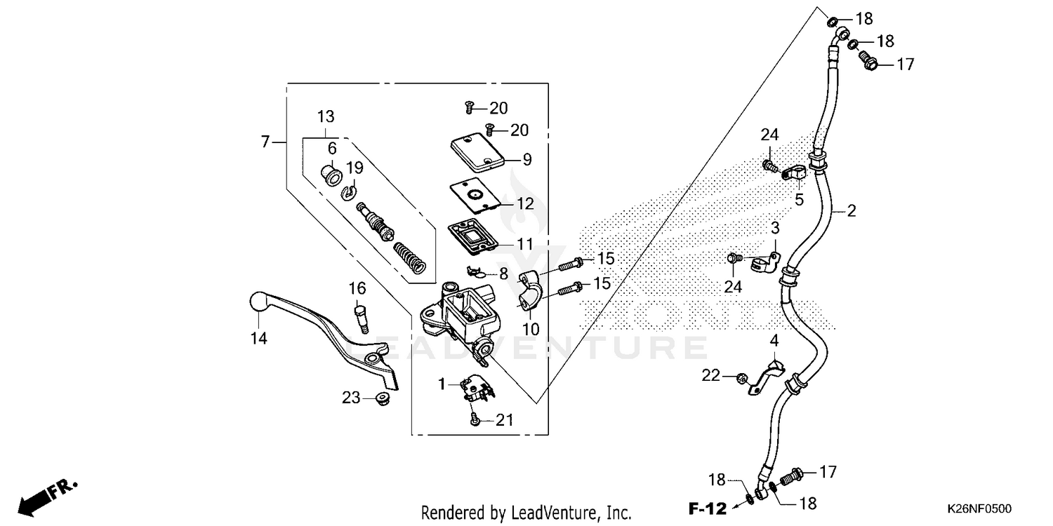 FRONT BRAKE MASTER       CYLINDER 1