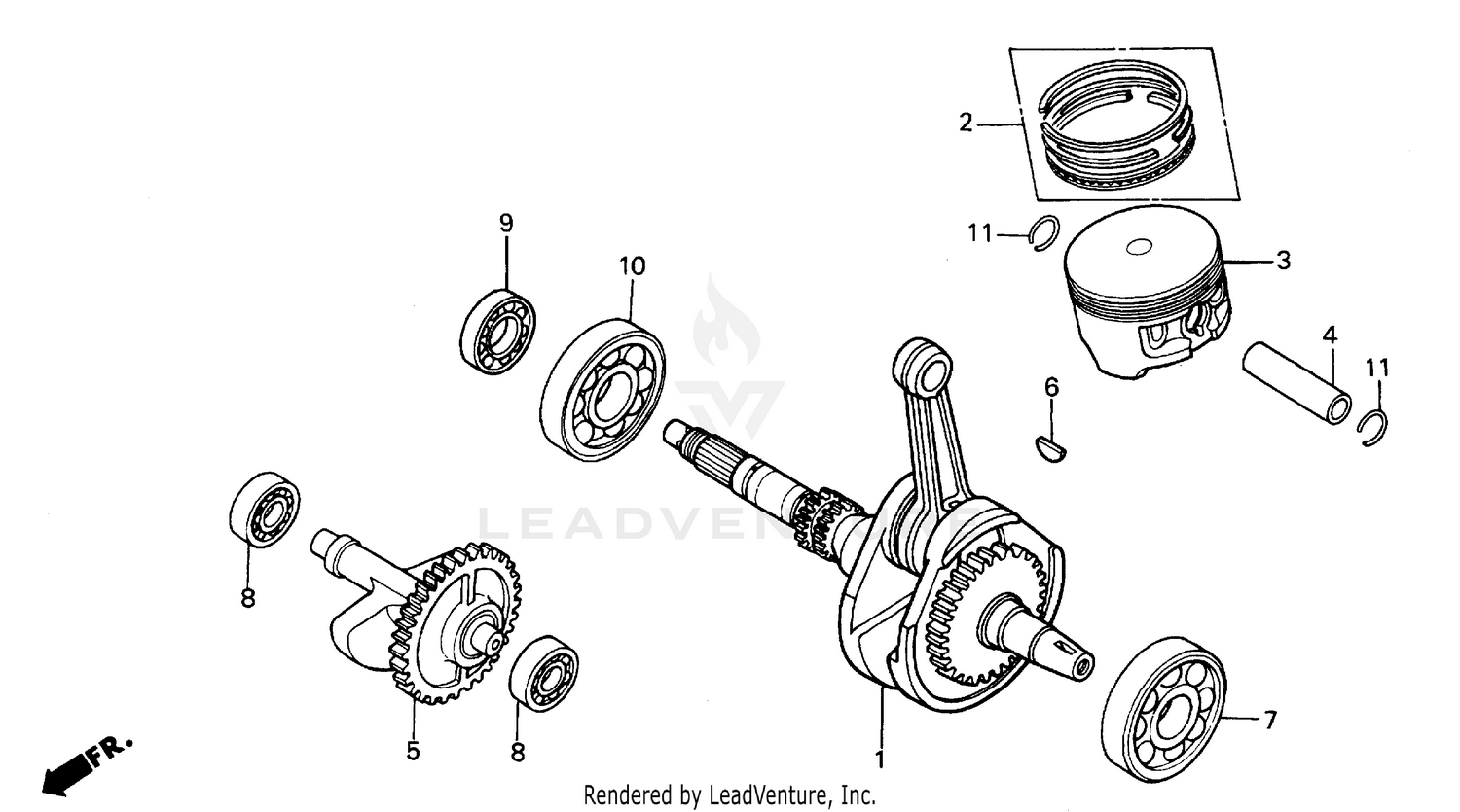 PISTON + RINGS + CRANKSHAFT