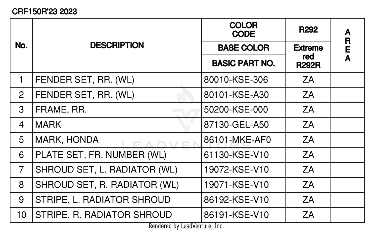 COLOR TABLE