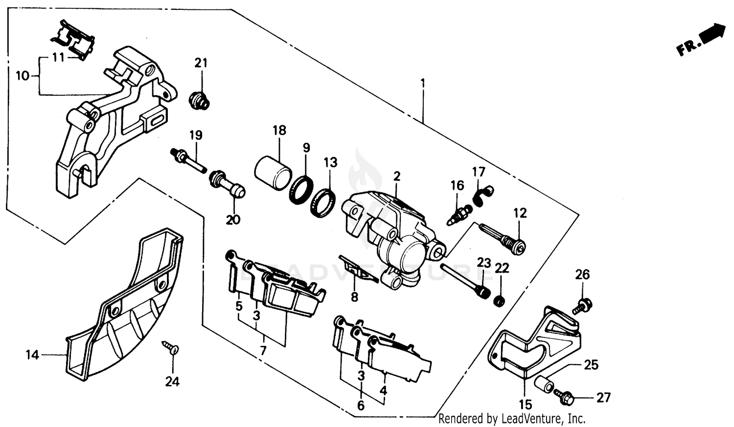 REAR BRAKE CALIPER 90-91
