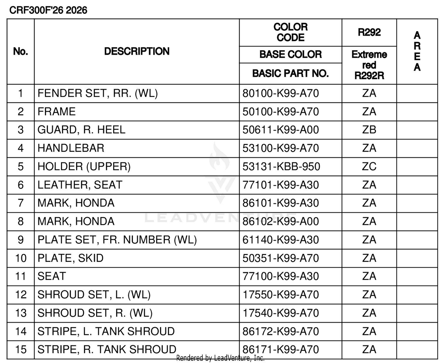 COLOR TABLE