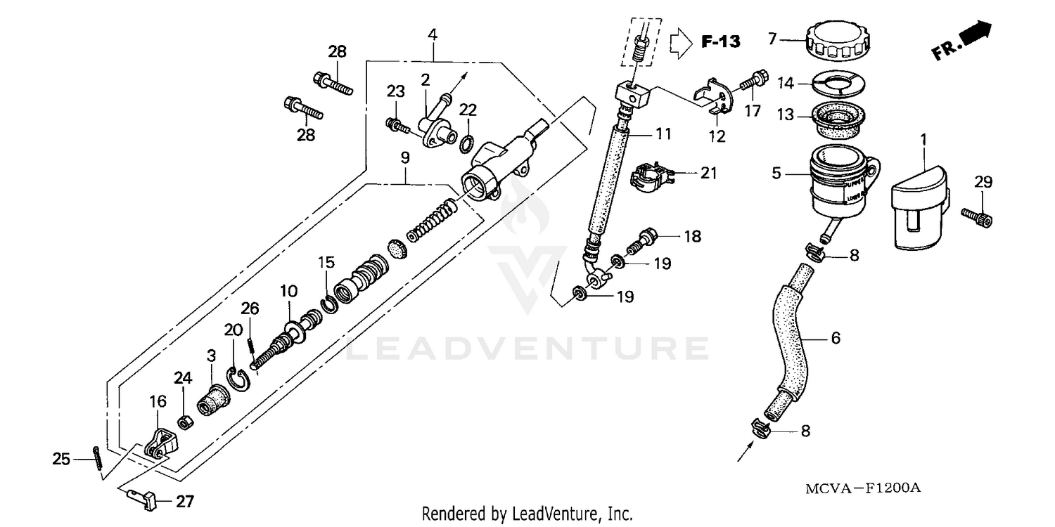 REAR BRAKE MASTER CYLINDER