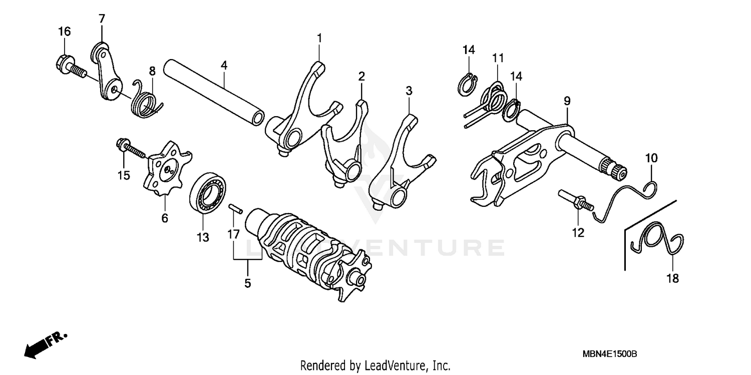 GEAR SHIFT DRUM + GEAR SHIFT FORK