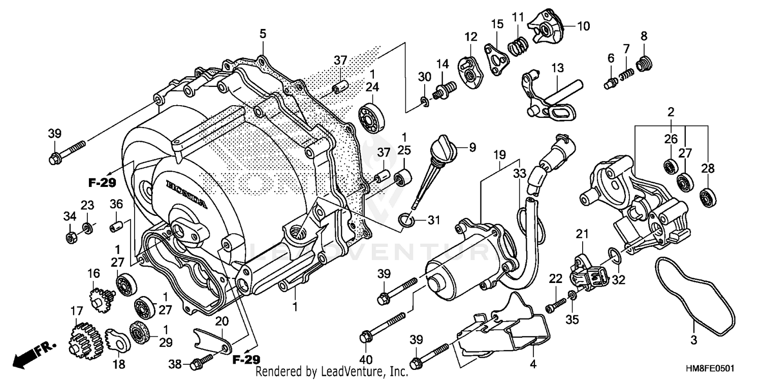 FRONT CRANKCASE COVER (TRX250TE)