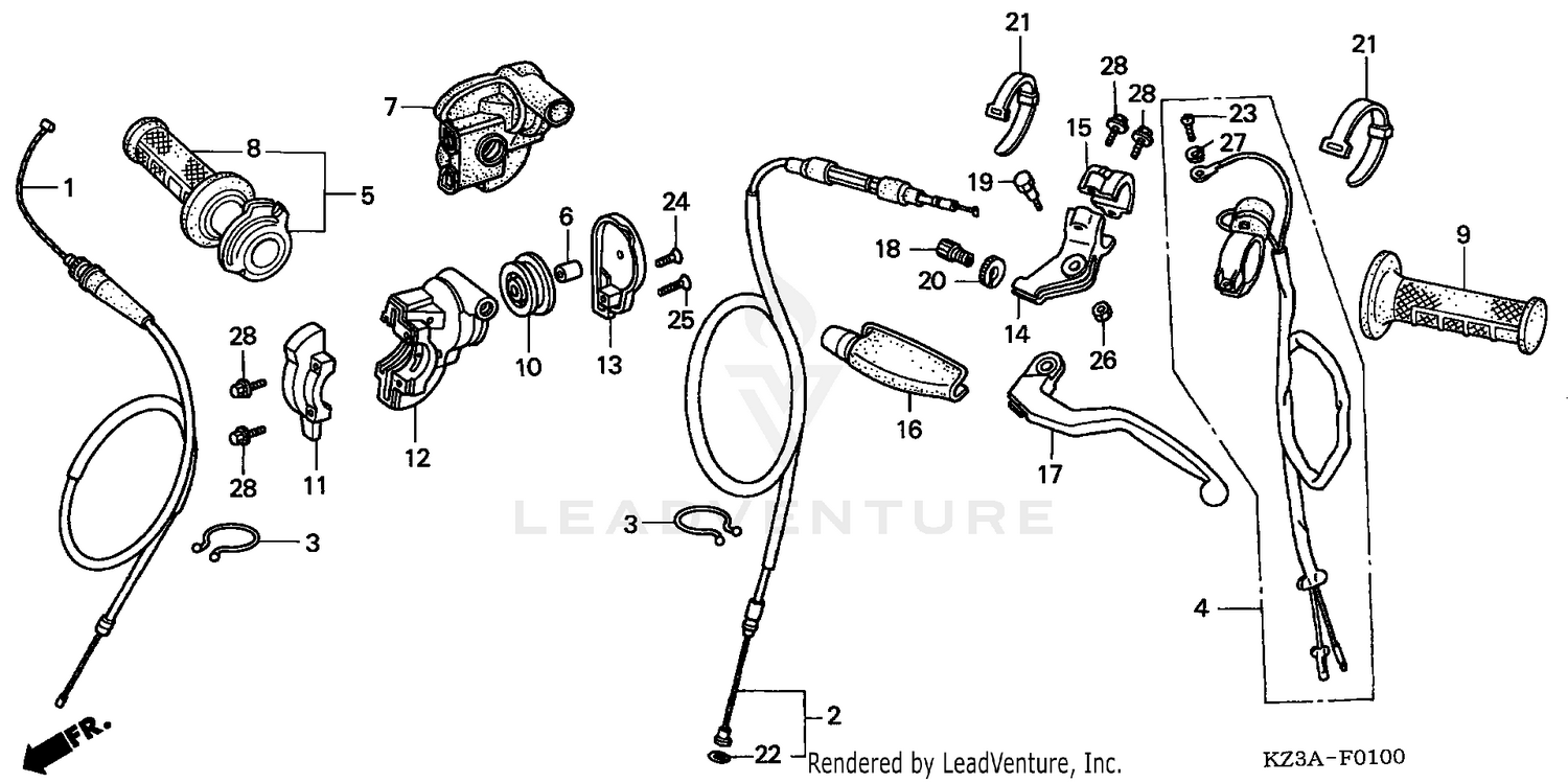 HANDLE LEVER + SWITCH + CABLE ('02-'03)