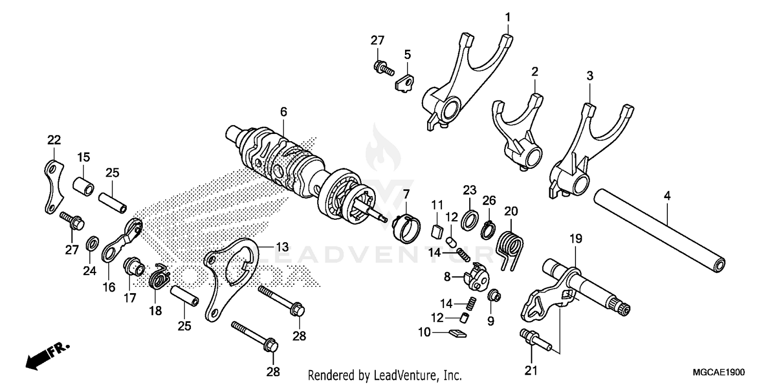 GEARSHIFT DRUM@GEARSHIFT FORK