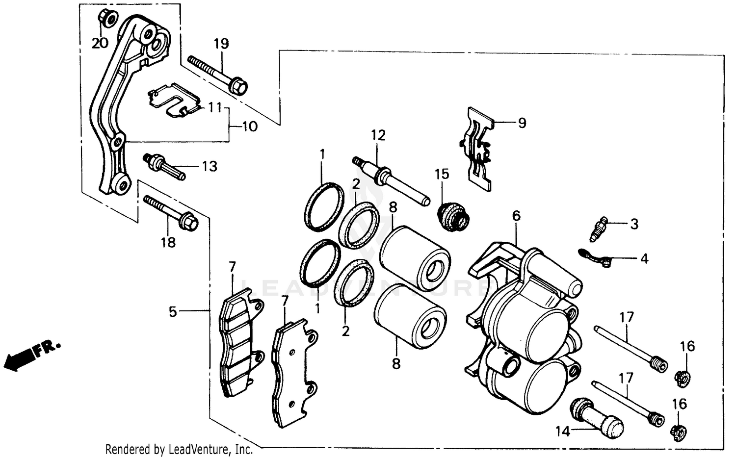 FR. BRAKE CALIPER 84-86