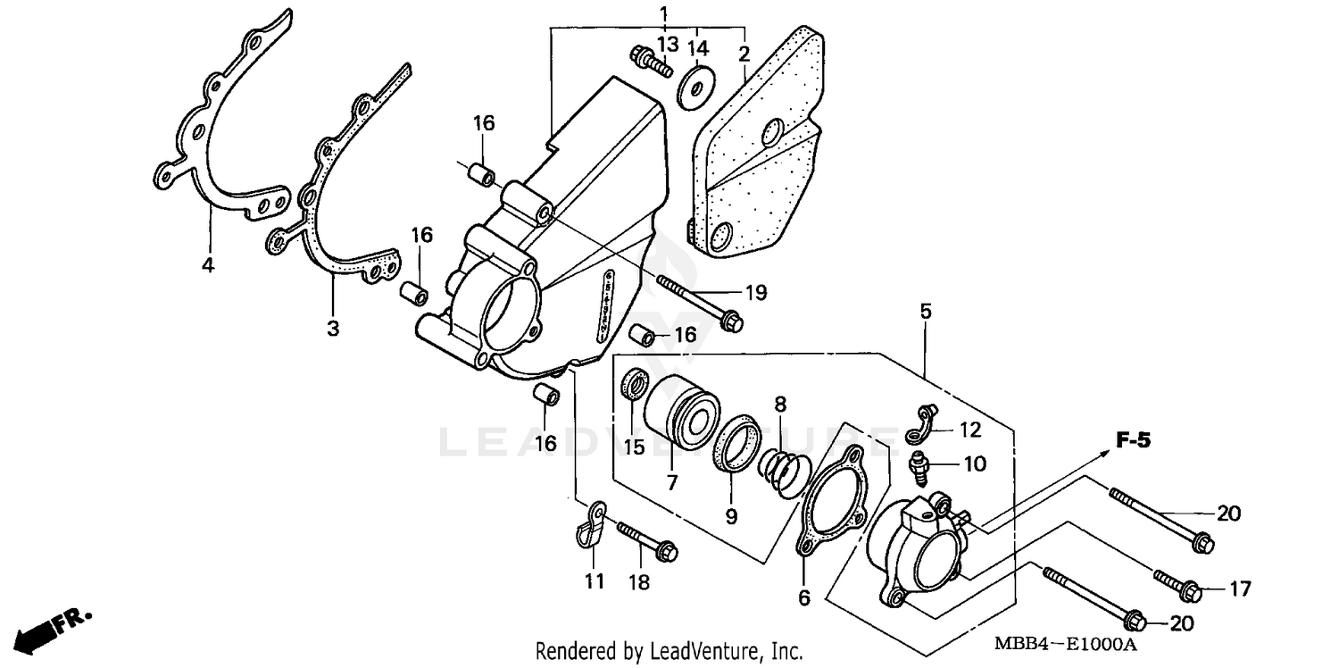 LEFT CRANKCASE COVER     @WATER PUMP