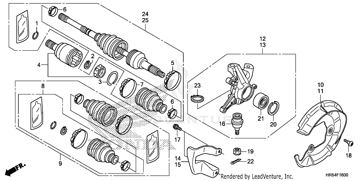 FRONT KNUCKLE + FRONT DRIVE SHAFT