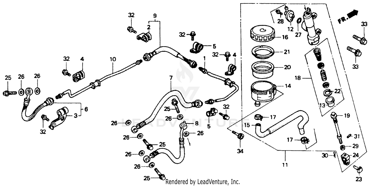 REAR BRAKE MASTER CYLINDER 1100A