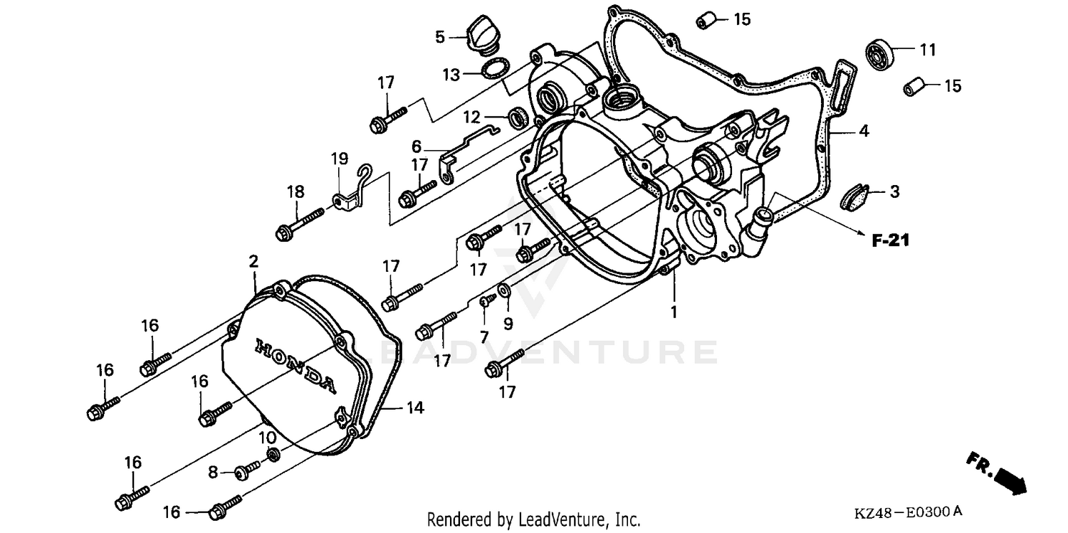 RIGHT CRANKCASE COVER ('02-'04)