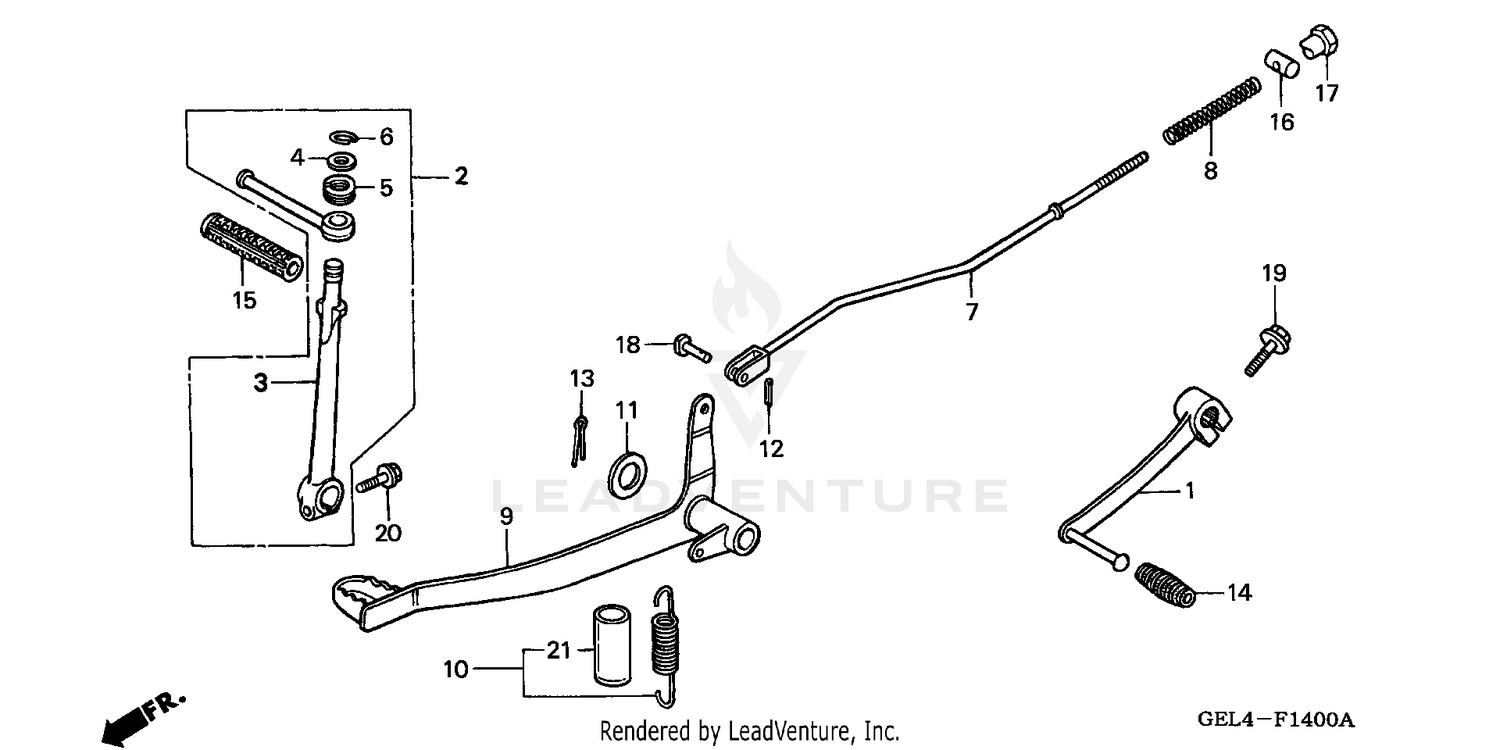 BRAKE PEDAL + KICK STARTER ARM