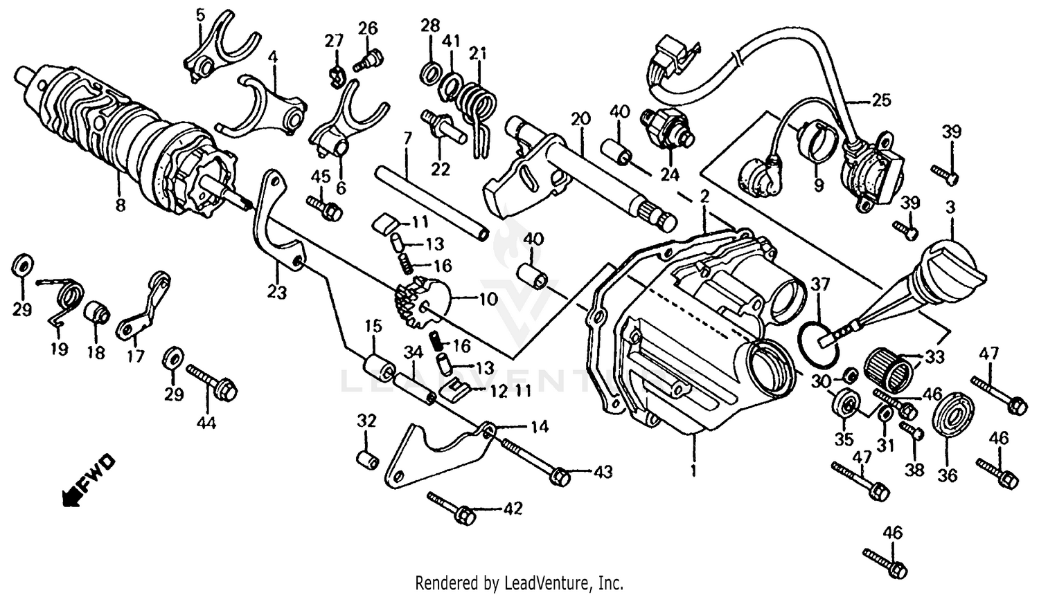 GEARSHIFT DRUM + GEARSHIFT FORK