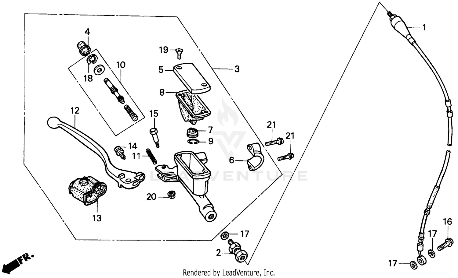 FR. BRAKE MASTER CYL. 90-91