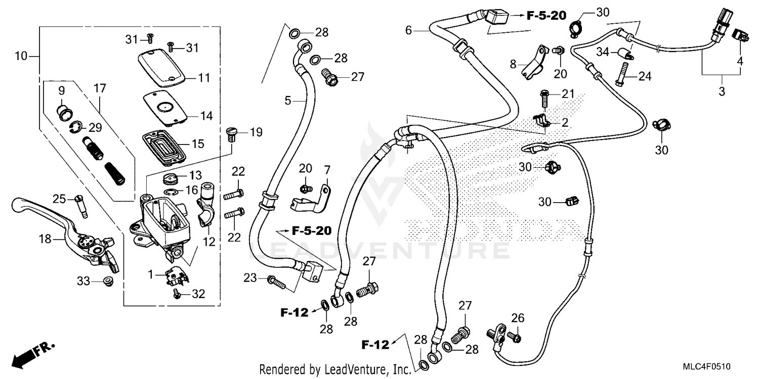 FRONT BRAKE MASTER       CYLINDER