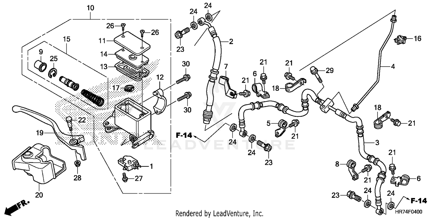 FRONT BRAKE MASTER       CYLINDER